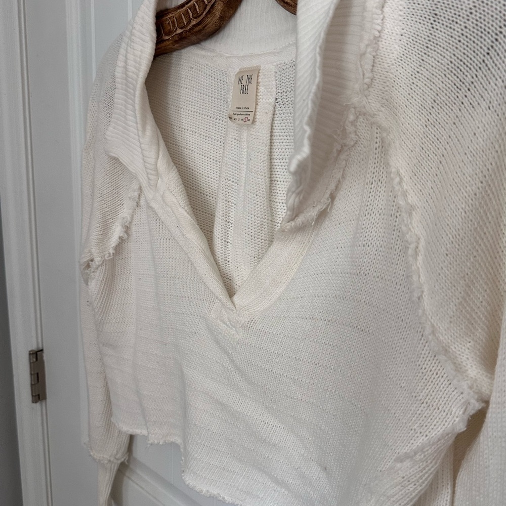We The Free White Textured Knit crop Top - Picture 3 of 5